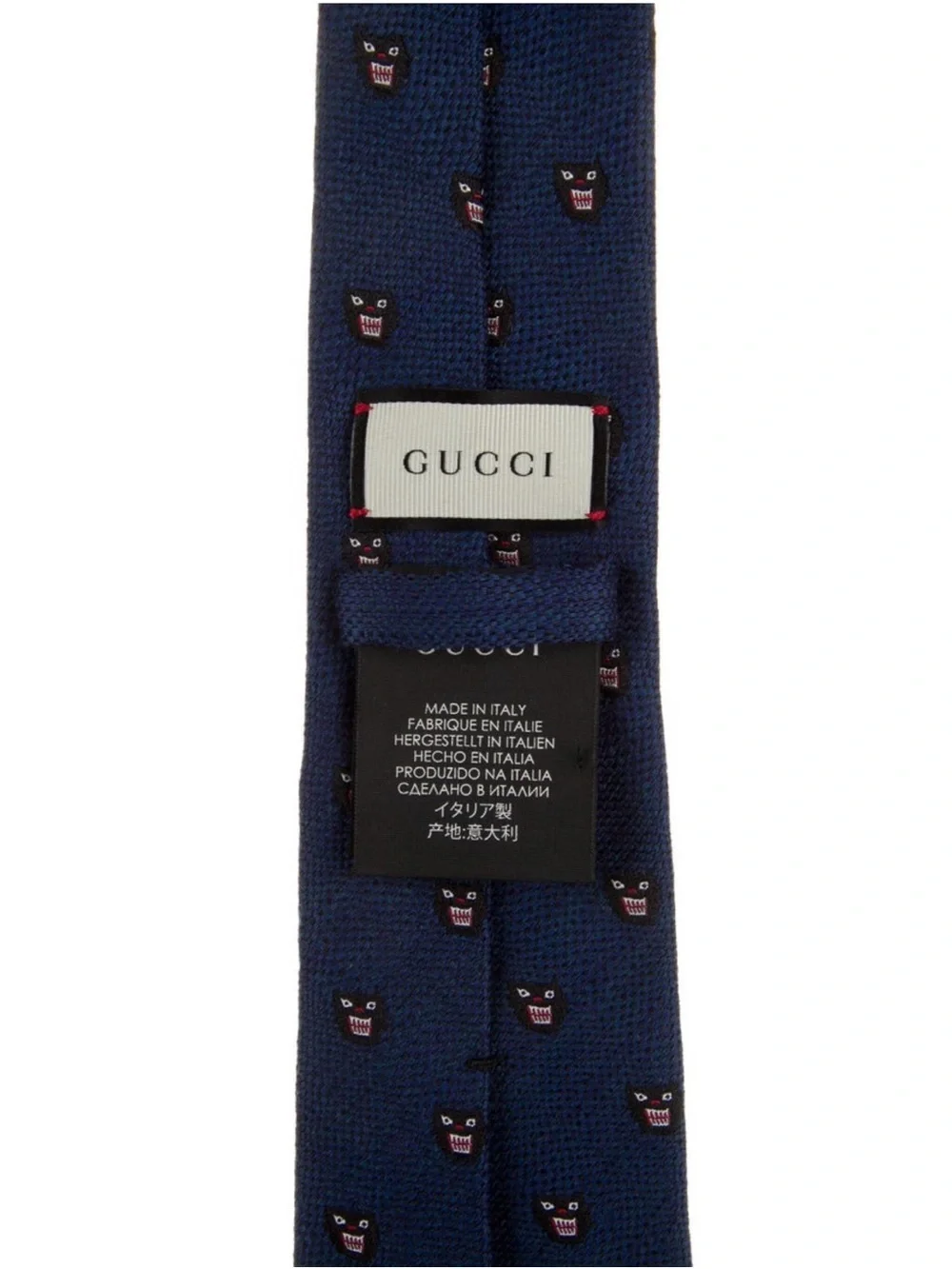 Gucci Men's Navy Patterned Silk Tie - Classic Navy
